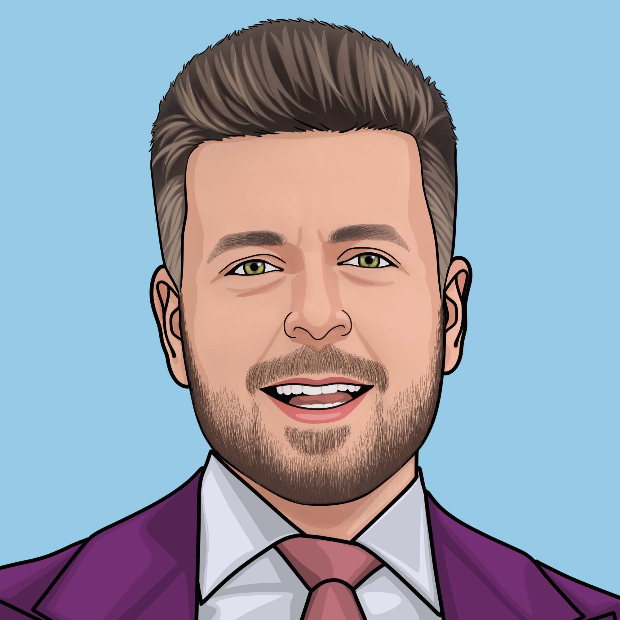 Illustrated portrait of Benjamin Earley